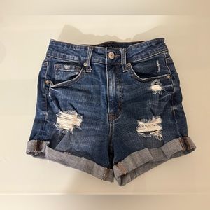 Aeropostale dark wash denim mid rise shorts